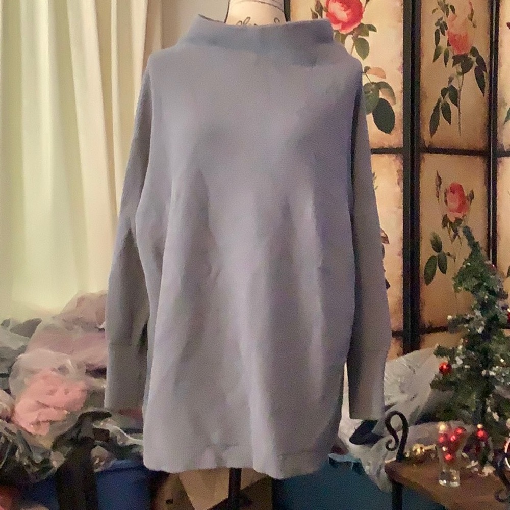 Free People Ottoman sweater tunic dress color is grey size L